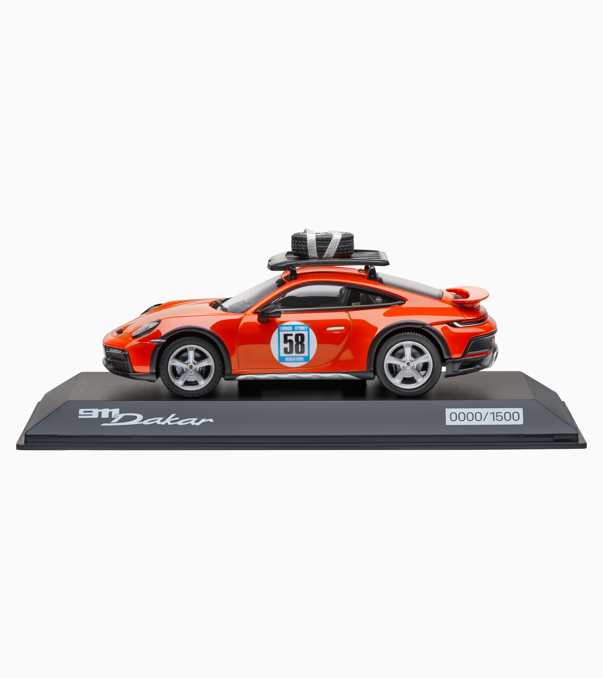 Модель авто Porsche 911 Dakar 992 #58 red, black, 1:43 - обмежена