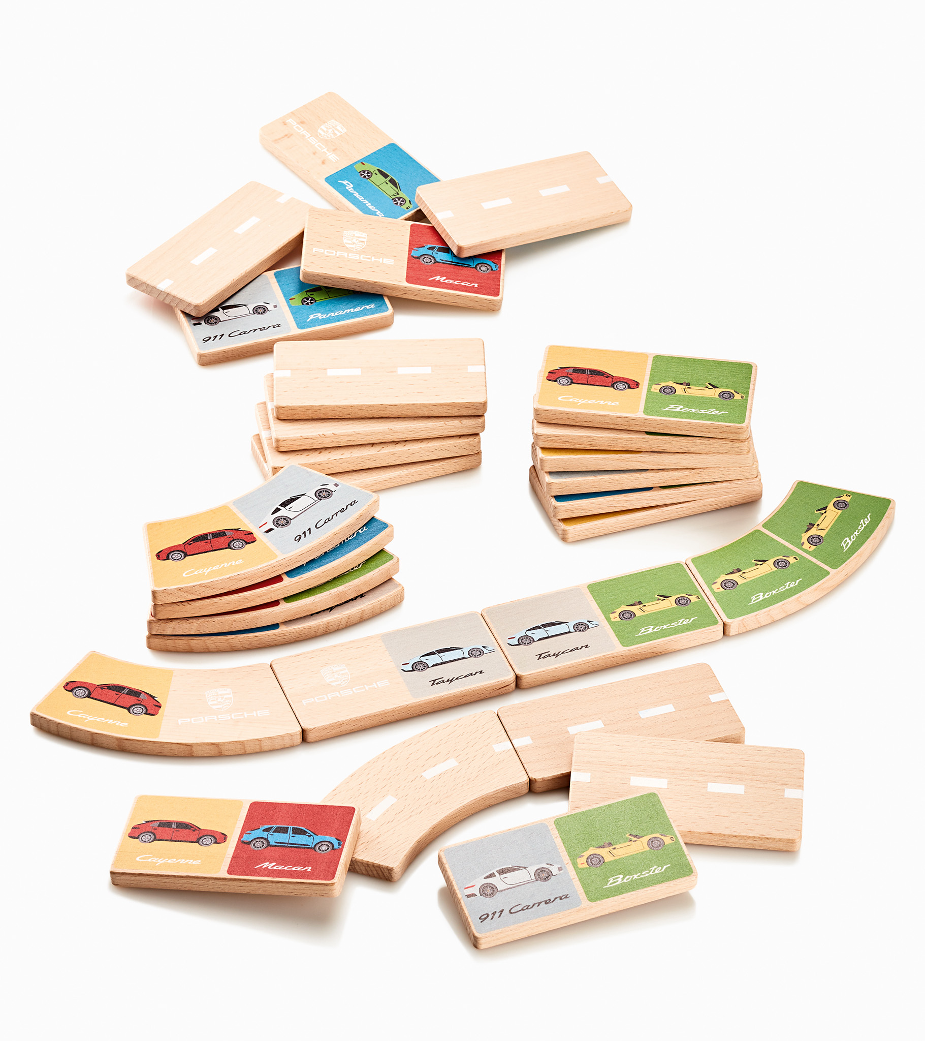 Доміно Порше з дерева, різнокольорове