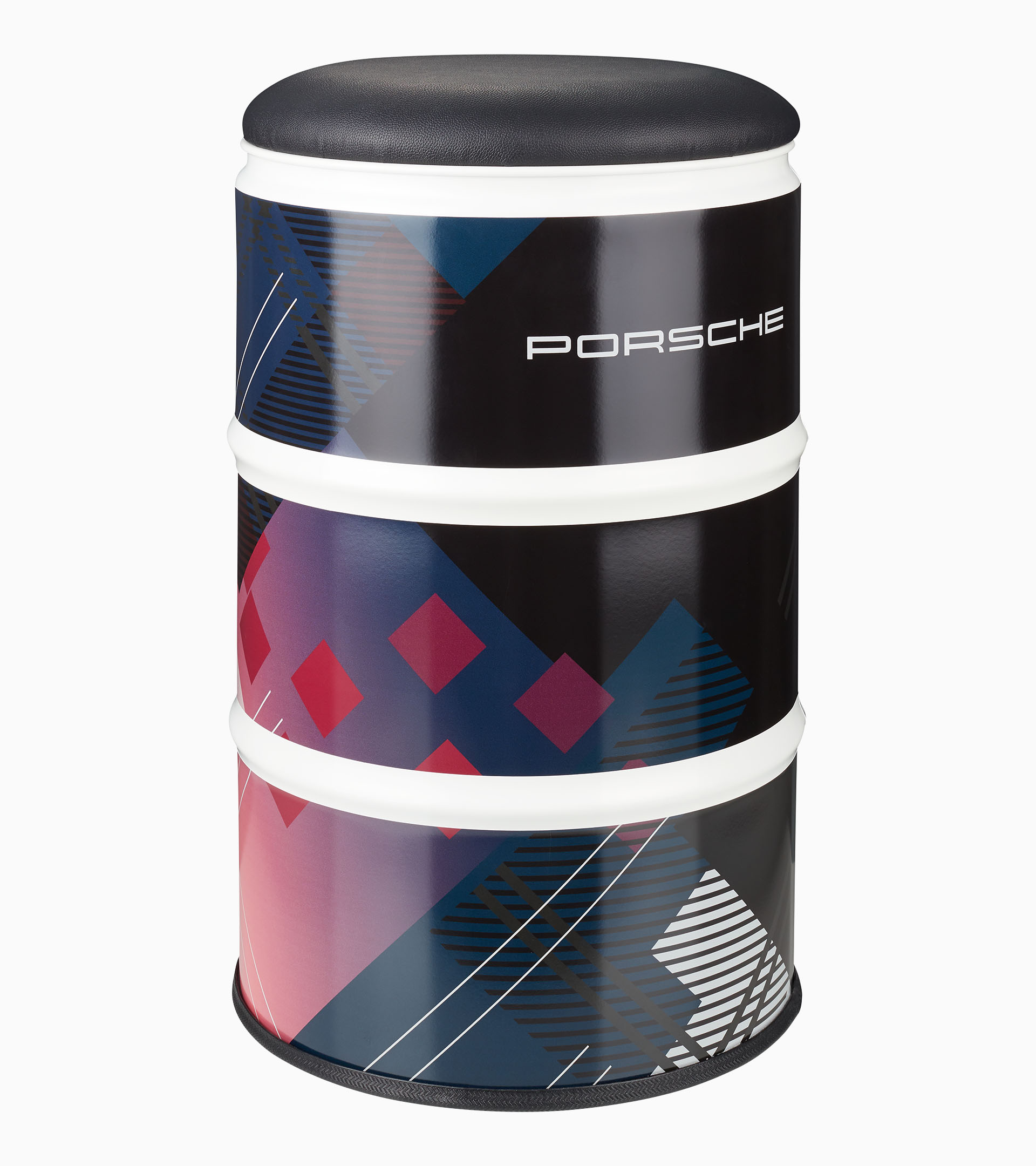 Пуф бочка Turbo No. 1 срібляста червона